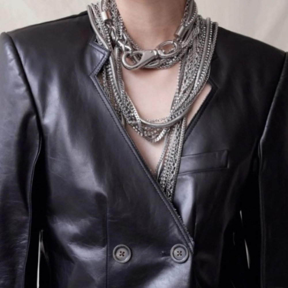 Rare Peter Do multi strand metal chain necklace/belt